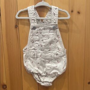 Old Navy Beige w/Florals Overalls